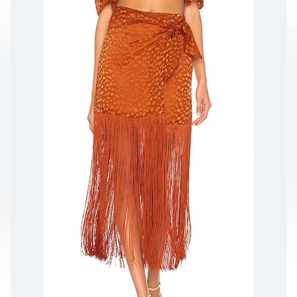 LPA Orange Fringe Skirt